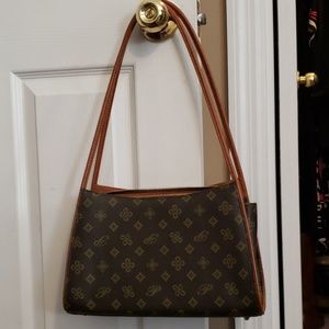 Structured brown handbag.